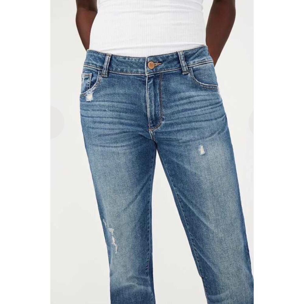 DL1961 DL Vintage Riley Boyfriend Straight Distressed Blue Jeans Adams Size 27 - Picture 7 of 15
